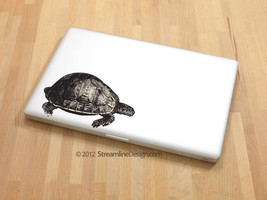 Highly Detailed Woodcut Style Turtle Vinyl Laptop Art - £4.74 GBP