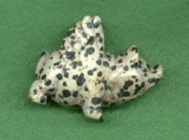 CARVED DALMATIAN JASPER FLYING PIG - £12.37 GBP