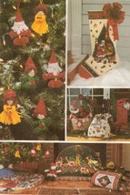 Christmas Santa Claus Elf Tree Skirt Ornaments Gift Bag Log Carrier Sew ... - $12.99
