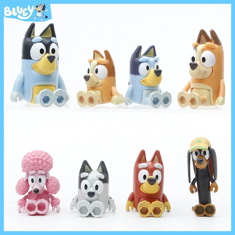 8/12pcs Bluey Model Ornaments Bingo Joint Toy Mini Pvc Character Ornaments - £21.15 GBP+