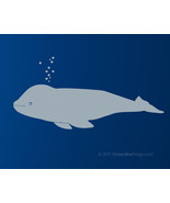 Happy Beluga Whale Vinyl Wall Art - £11.97 GBP
