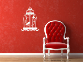 Birds in Cage Vinyl Wall Art - £11.92 GBP