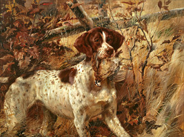 Art Giclee Printed Oil Painting Print hound Canvas - £6.75 GBP+