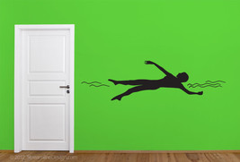 Backstroke Swimmer Silhouette Vinyl Wall Art - £19.94 GBP