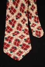 BOSS Hugo Boss Tie Men&#39;s Necktie Geometric All-Over Pattern Red Off-White Green - £10.26 GBP