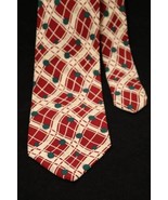 BOSS Hugo Boss Tie Men&#39;s Necktie Geometric All-Over Pattern Red Off-Whit... - $12.74
