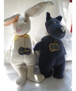 1994 North American Bear Knit-Knacks, bunny &amp; dog, hanging tags unused - $85.00