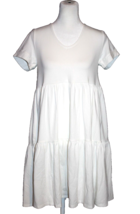 Willow Drive Dress Short Sleeve Midi Stretch Casual White Ruffle Size XS NWOT - £14.11 GBP