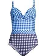 DRAPER JAMES x Lands End One Piece SWIMSUIT Size: 12 New SHIP FREE Blue ... - $119.00