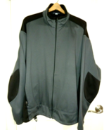 Port Authority Colorblock Black &amp; Grey Jacket fleece backed hidden pocke... - $33.83 CAD