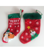 NWT Set Of 2 Merry &amp; Bright Small Animal 7.25&quot; Christmas Stockings - $13.41 CAD