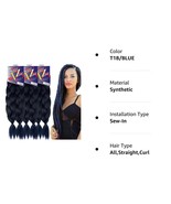 Pre-Stretched Braiding Hair Extensions T1B/Blue  2Bundle 48Inches Each 3... - £18.71 GBP