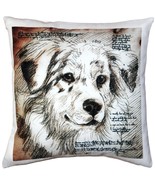 Australian Sheepdog Pillow 17x17, with Polyfill Insert - £39.01 GBP
