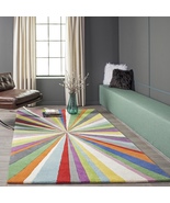 Radiant Spectrum Rug – Hand-Tufted Wool | Colorful Starburst Modern Carpet - $439.00+