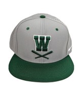 Baseball Hat W Gray Green Bats Size 7 1/2 Fitted Cross Logo Nike True - $34.39 CAD