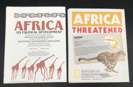 1980 &amp; 1990 National Geographic Africa Political Dev &amp; Threatened Animals Maps - £5.74 GBP