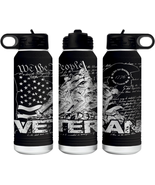 US Veteran (Design #2) 32 Ounce American Flag Double Walled Stainless St... - £33.71 GBP