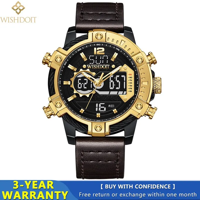 WISHDOIT  Outdoor Watch Men Calendar Men Watch og Watch Waterproof  Swimming Men - $63.52