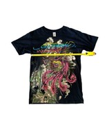 Y2K Ed Hardy Christian Audigier Phoenix Peacock Black T-Shirt SZ Small V... - £48.82 GBP