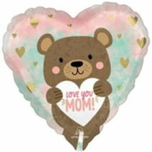 17 inch LOVE YOU MOM BEAR foil mylar balloon - $9.00