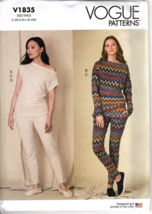 Vogue V1835 Misses XS to XXL Lounge Top, Pants and Slippers Sewing Pattern New - £18.07 GBP