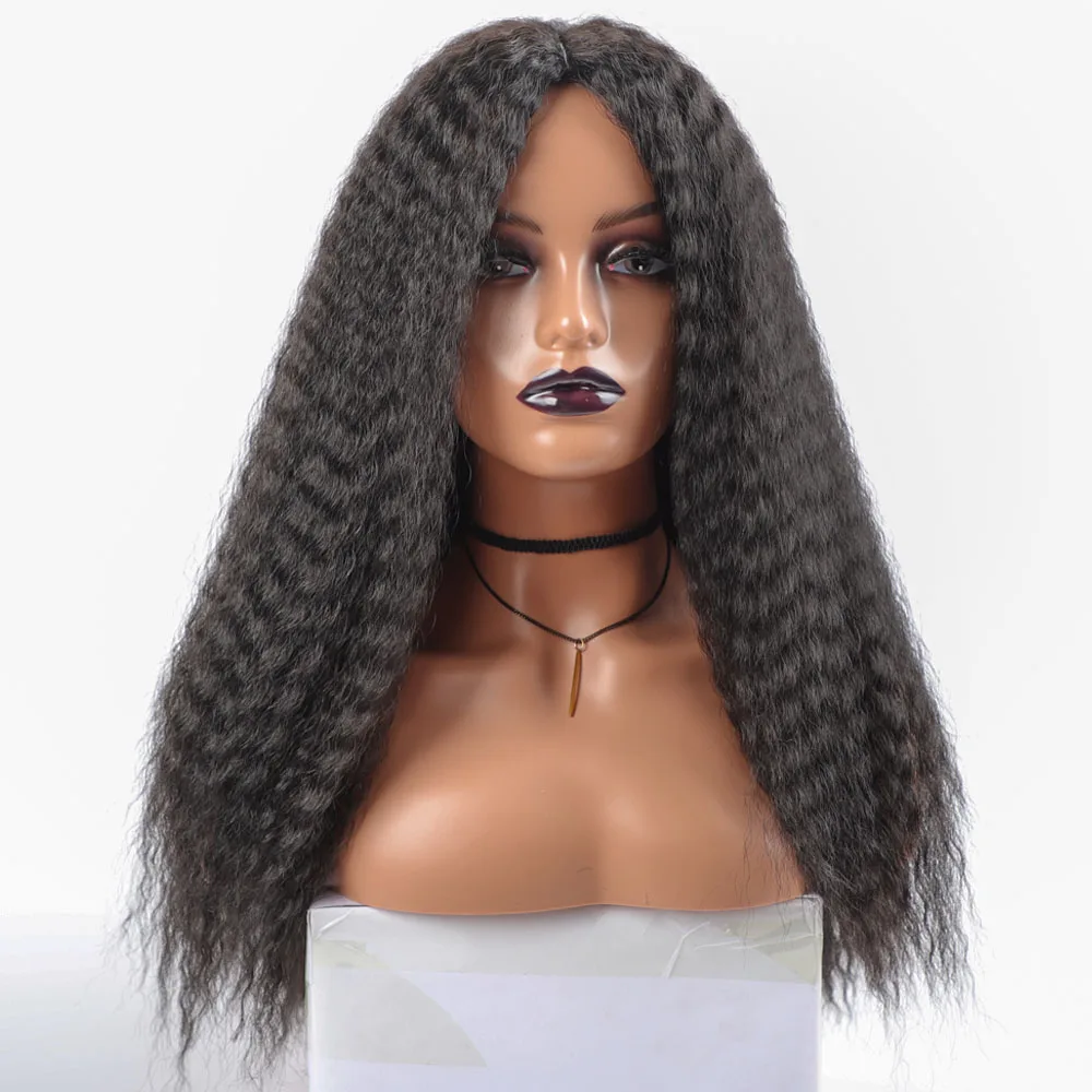Long Kinky Curly Synthetic Wigs for Black Women Black Brown Blonde Ginger R - £11.37 GBP