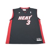 Adidas Shirt Men XL Black Miami Heat Dwyane Wade Jersey Sleeveless Polye... - £20.49 GBP