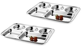 Dinner Set for Kitchen Steel Dinner Plates Set of 2 Plate Set Thali Set Stainles - £39.56 GBP