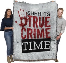 True Crime Time Blanket, A Woven Cotton Throw That Is Made In The Usa And - £62.21 GBP
