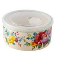 Pioneer Woman Stoneware Food Storage Container ~ Sweet Romance Blossoms ... - $29.92