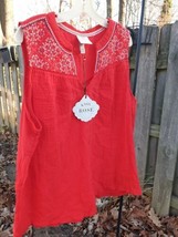 Women&#39;s Size XXL BOHO Cap Sleeve KNOX ROSE BLOUSE w/Embroidered Accents - $22.79