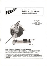 MILWAUKEE CAT # 6176-20 Heavy Duty 14” Abrasive Cut-Off Machine OPERATOR... - $22.24
