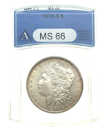 1879-S $1 Silver Morgan Dollar Graded by ANACS MS66 Uncirculated Rim Toning - $10,017.83 MXN