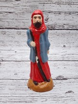 Vintage Chalkware One Shepard Nativity Figure Hand Painted 4.25&quot; Replace... - $93.28 MXN