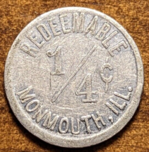 Monmouth, Illinois IL Retail Merchants Sales Tax ¼¢ Scarce Coin Token - £19.03 GBP