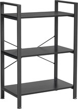 Bewishome 3 Tier Bookshelf Open Organizer, Black Small Bookshelf For Small - £62.34 GBP
