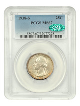 1938-S 25C PCGS/CAC MS67 - $840.26