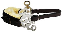 Challenger Horse Adjustable Leather Bitless Bridle Training Hackamore 35H07 - $41.57