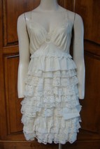 Lolita Ruffle Dress Multi-Tier White Lace Boutique Slinky Cosplay Sexy Bodycon - £95.44 GBP