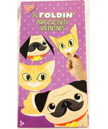 24 Dog and Cat Paper Activity Valentine&#39;s Day Cards - $4.86