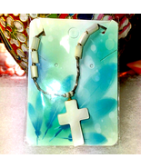 Beautiful MOP and silver cross necklace - $25.78 CAD