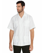 Men&#39;s Guayabera Beach Wedding Short Sleeve White Dress Shirt w/ Defect 4XL - $9.89