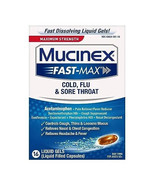 Mucinex Fast-Max Cold Flu &amp; Sore Throat Liquid Gels Exp:  2026+ - $16.23 CAD