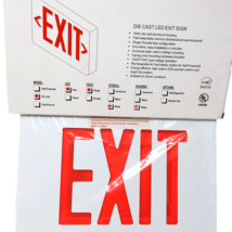 AC Red Single Face LED Exit Sign 13&quot; x 9&quot; Chloride Die Cast Aluminum CAD1RW - £28.25 GBP