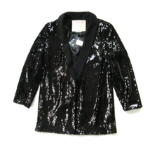 NWT Anthropologie Cartonnier Sequined Blazer in Noir Black Sparkle Jacke... - £58.66 GBP
