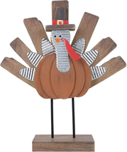 Thanksgiving Turkey Decoration, Wooden Indoor Standing Tabletop Turkey D... - $361.65 MXN
