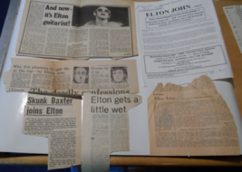 ELTON JOHN 6 PIECE COLLECTION 1975 NEWSPAPER ARTICLES +  PRESS RELEASE K... - £14.95 GBP