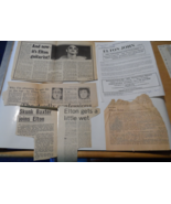 ELTON JOHN 6 PIECE COLLECTION 1975 NEWSPAPER ARTICLES +  PRESS RELEASE K... - $18.75