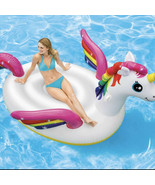 INFLATABLE 113&quot; MEGA UNICORN ISLAND POOL FLOAT BY INTEX (as,a) J29 - $197.99