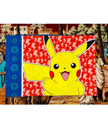 Pokemon Pilachu Blue Red Yellow Pillow Case 29” x 20” 2020 - £7.62 GBP
